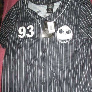 Nightmare Before Christmas #93 Jack Skellington Baseball Adult Jersey Size L NEW